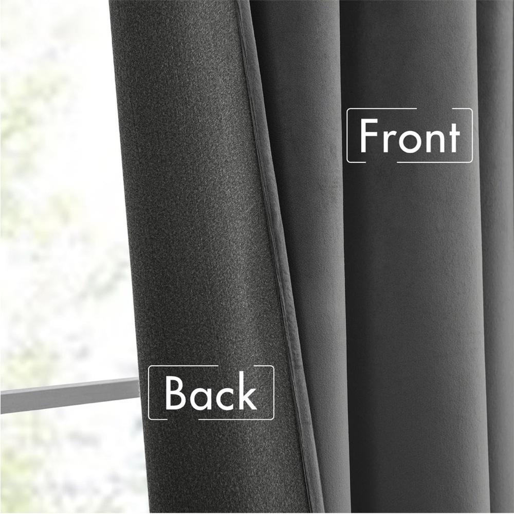 Luxurious Gray Velvet 96” 2 Panels Pinch Pleated Super Soft Back Tab Rod Pocket - Picture 7 of 9